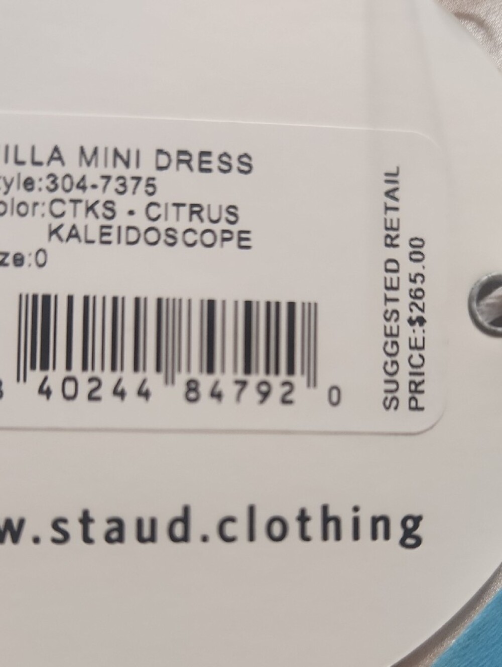 Staud Milla Citrus Kaleidoscope Mini Dress Size 0 Nwt - Picture 12 of 16